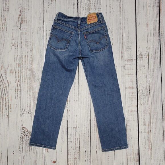 Levi's Women's Size 27 High Waist Cropped Straight Leg Dark Wash Denim Jeans - Picture 7 of 9